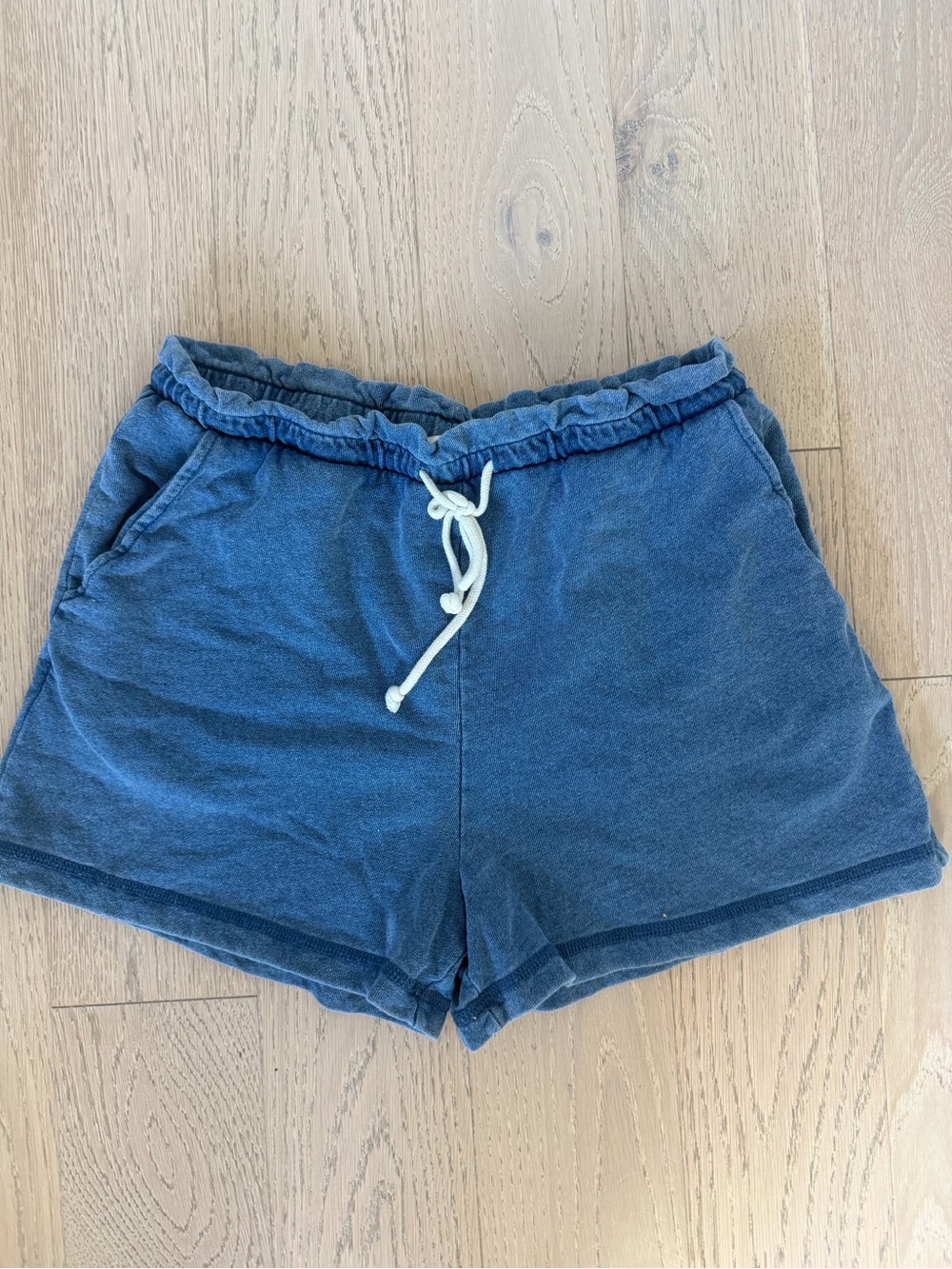 Z SUPPLY Casual Women's Daily Knit Denim Blue Drawstring Lounge Shorts Sz M